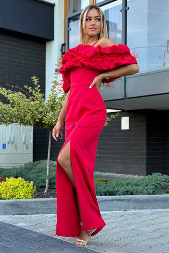 Suknia Bella maxi hiszpanka czerwona