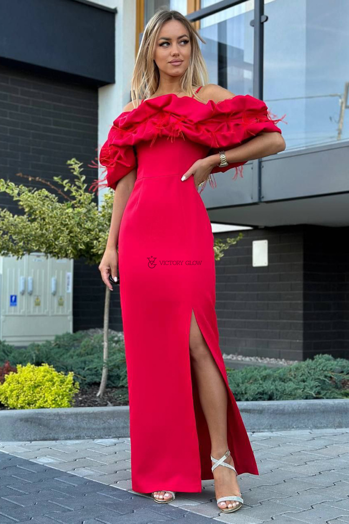 Suknia Bella maxi hiszpanka czerwona