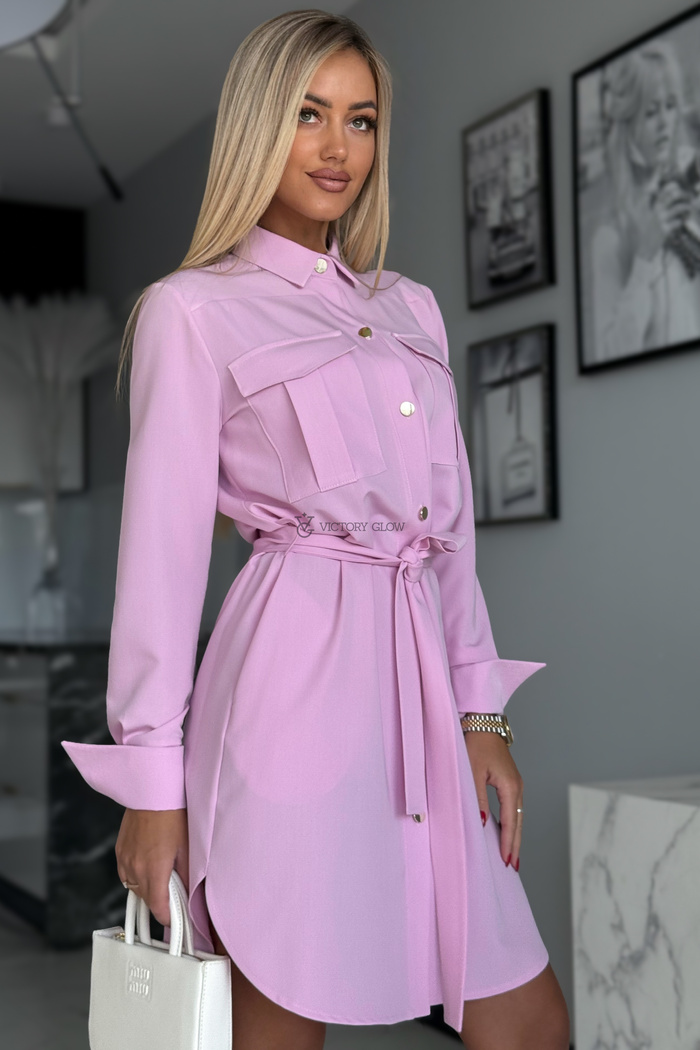 Sukienka koszulowa Paola różowa