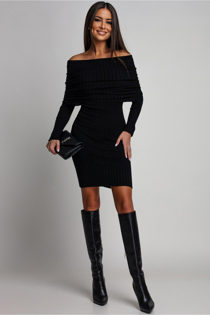 Dzianinowa sukienka hiszpanka Isabella czarna