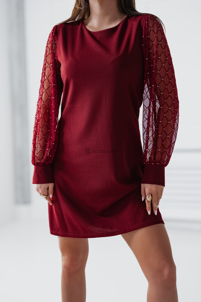 Elegancka sukienka Sabina bordowa