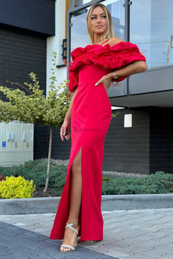 Suknia Bella maxi hiszpanka czerwona