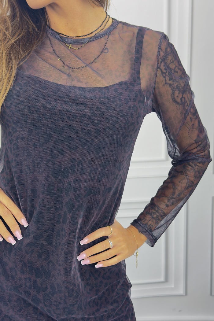 Sukienka z siateczki panterka print Axa