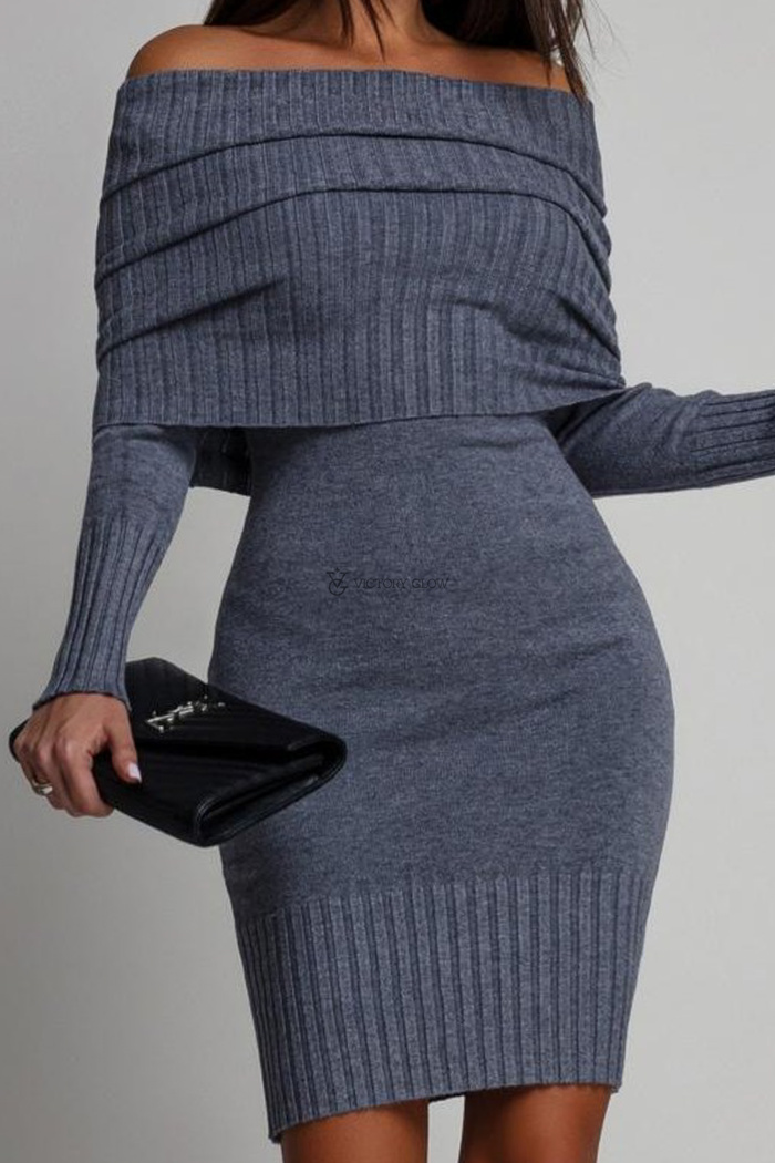 Dzianinowa sukienka hiszpanka Isabella szara