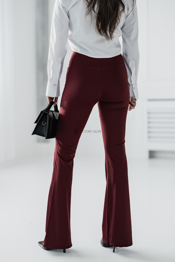 Elastyczne legginsy dzwony Lilka bordowe