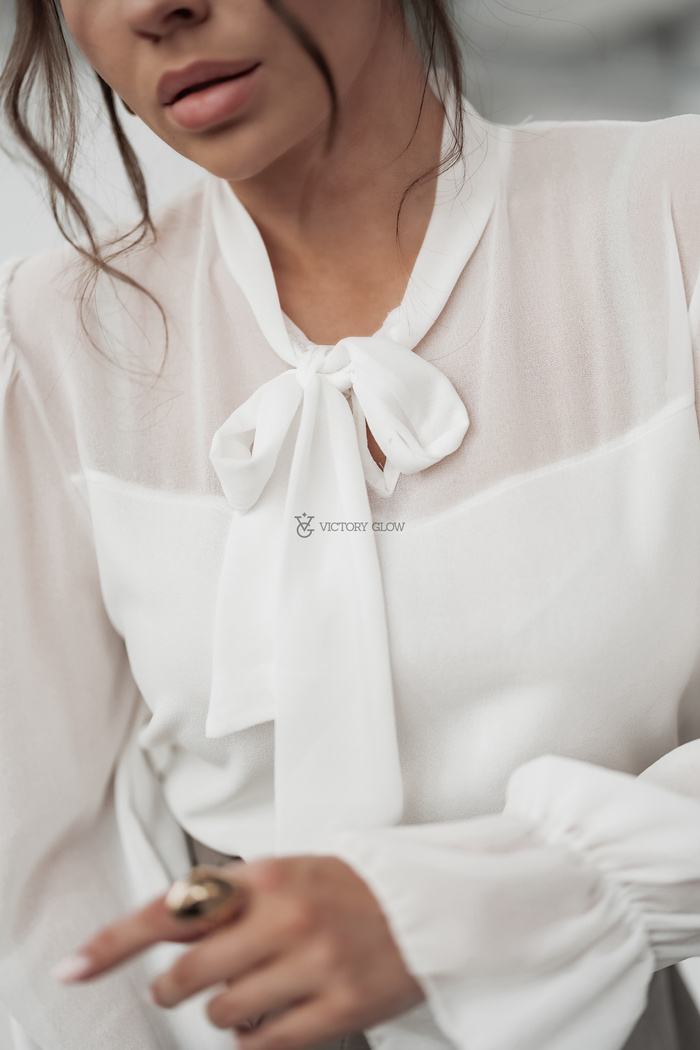 Elegancka bluzka szyfonowa Celeste biała