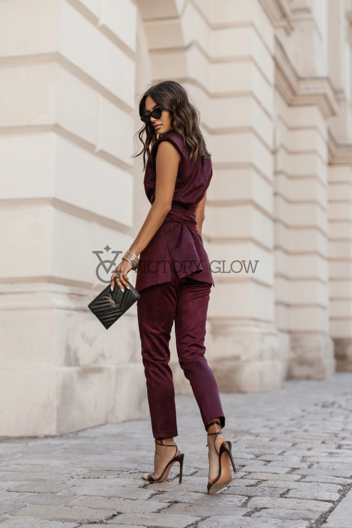 Spodnie cygaretki KIARA bordowe