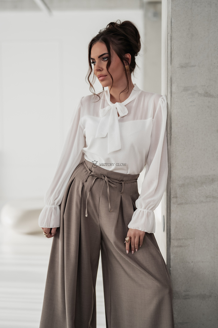 Elegancka bluzka szyfonowa Celeste biała