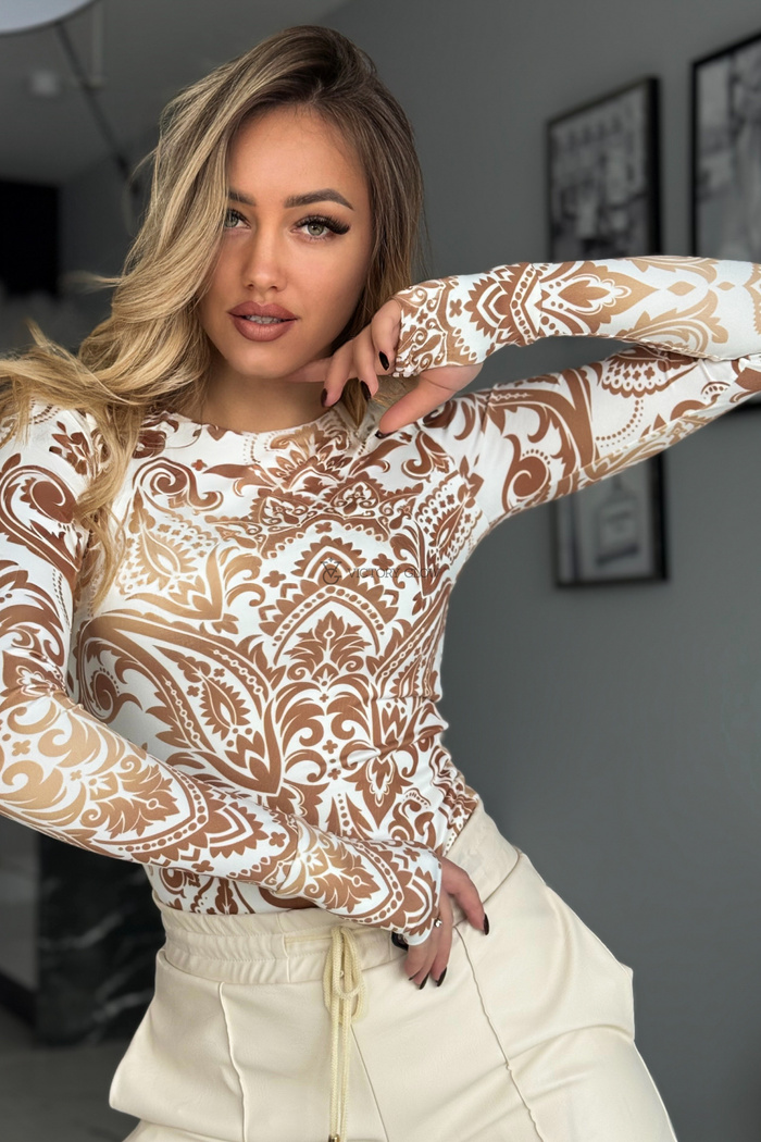 Dopasowana bluzka z nadrukiem Tootsie biała