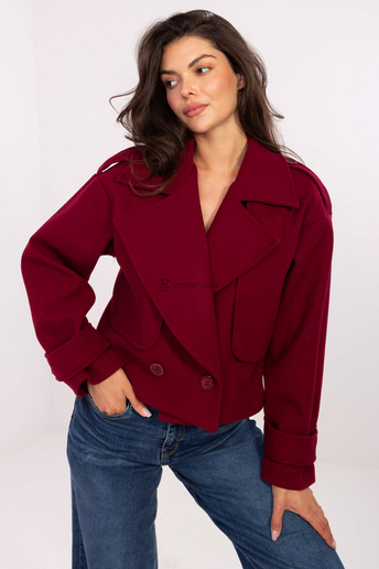 Krótki płaszcz z kołnierzem  Roma Rosso