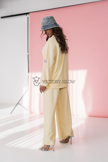 Komplet dresowy z wiskozy Ozzy żółty