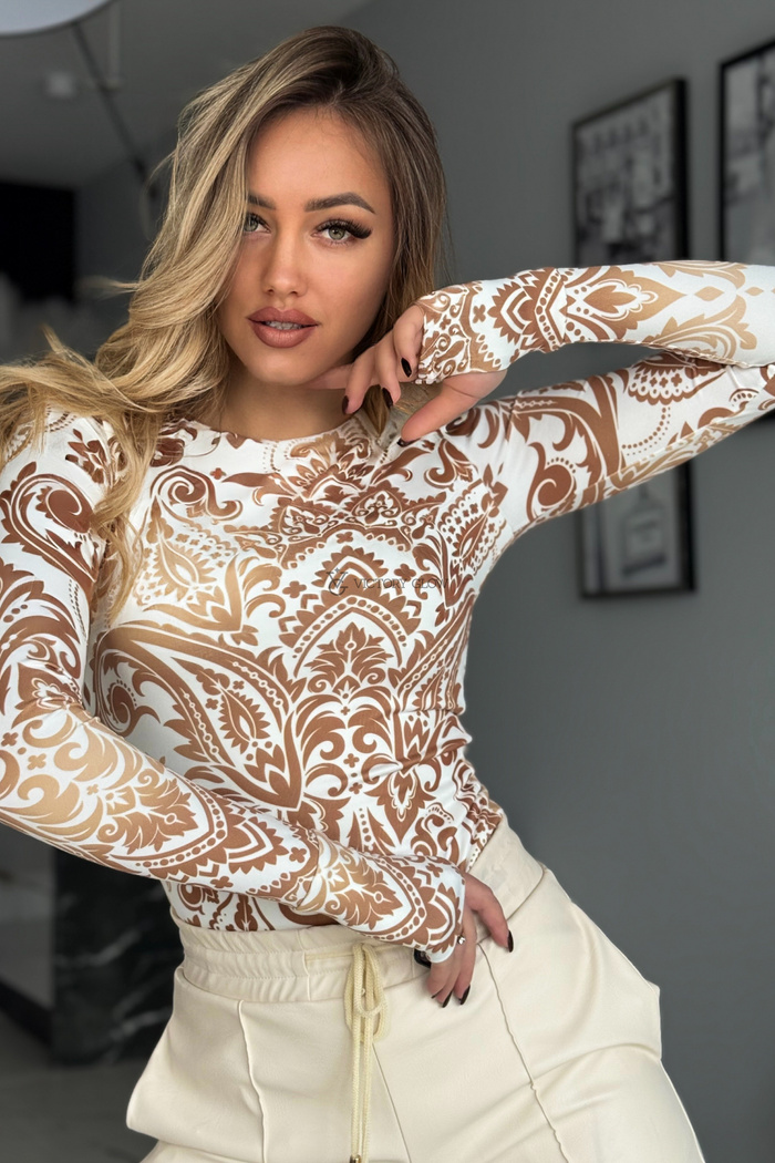 Dopasowana bluzka z nadrukiem Tootsie biała