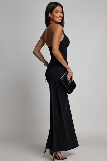 Sukienka maxi z biżuteryjnym dekoltem Gabby czarna