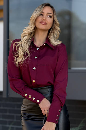 Elegancka koszula z wysokim mankietem Corrie bordo