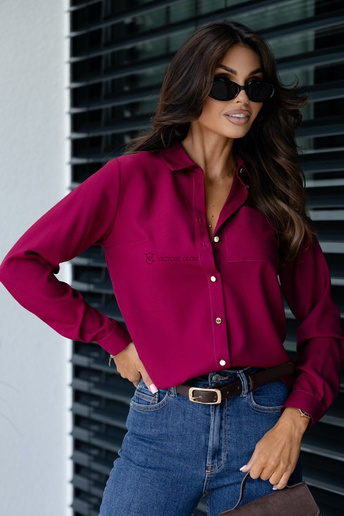 Elegancka koszula z długim rękawem Jenny bordo