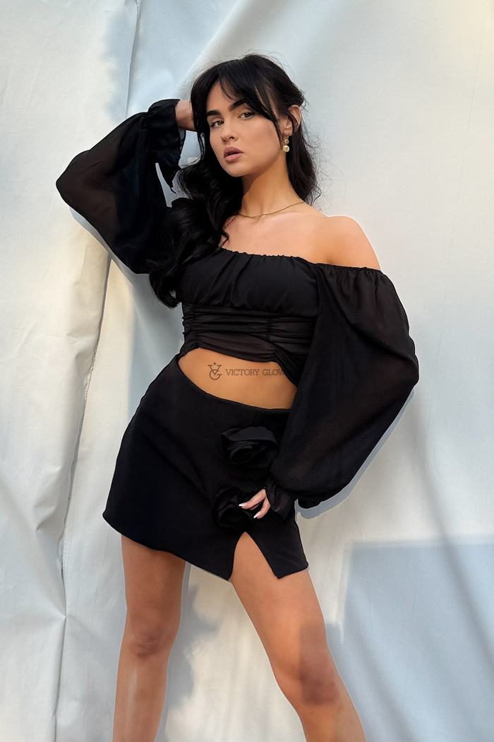 Bluzka szyfonowa hiszpanka Selle czarna