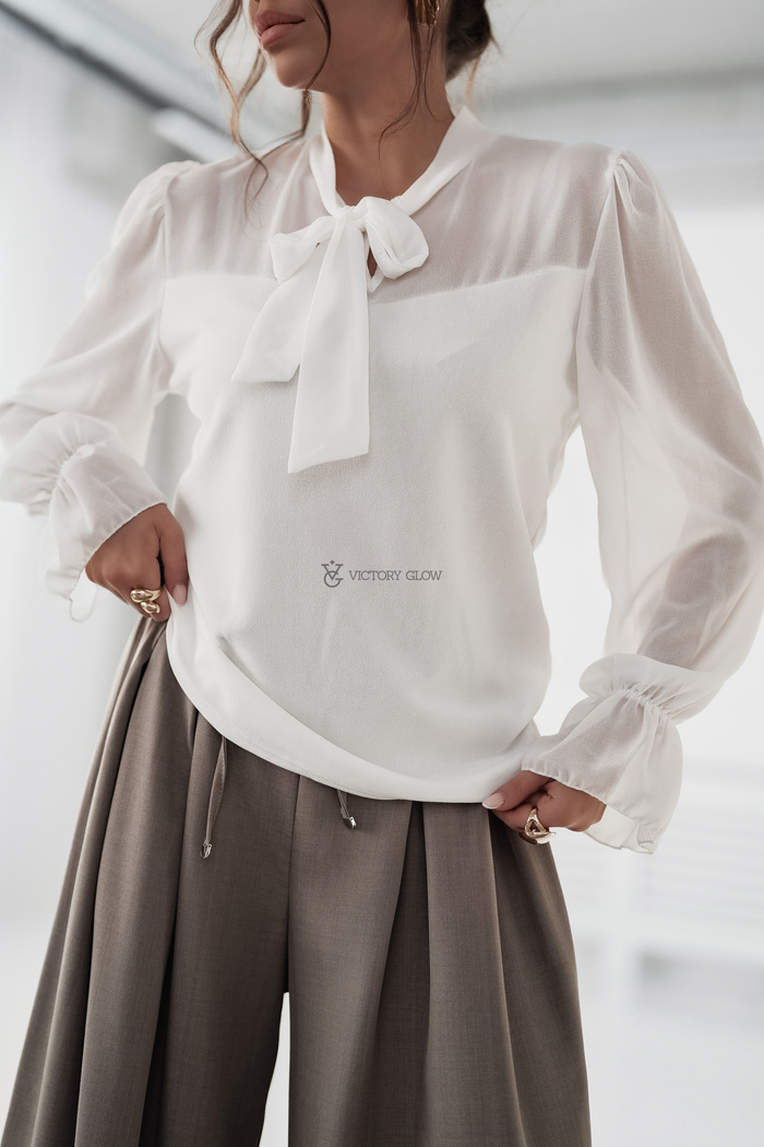 Elegancka bluzka szyfonowa Celeste biała