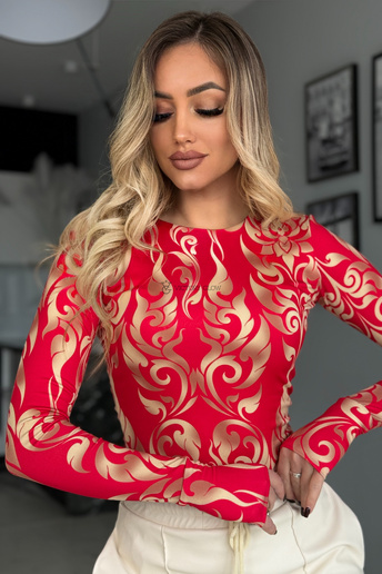 Dopasowana bluzka z nadrukiem Tootsie czerwona