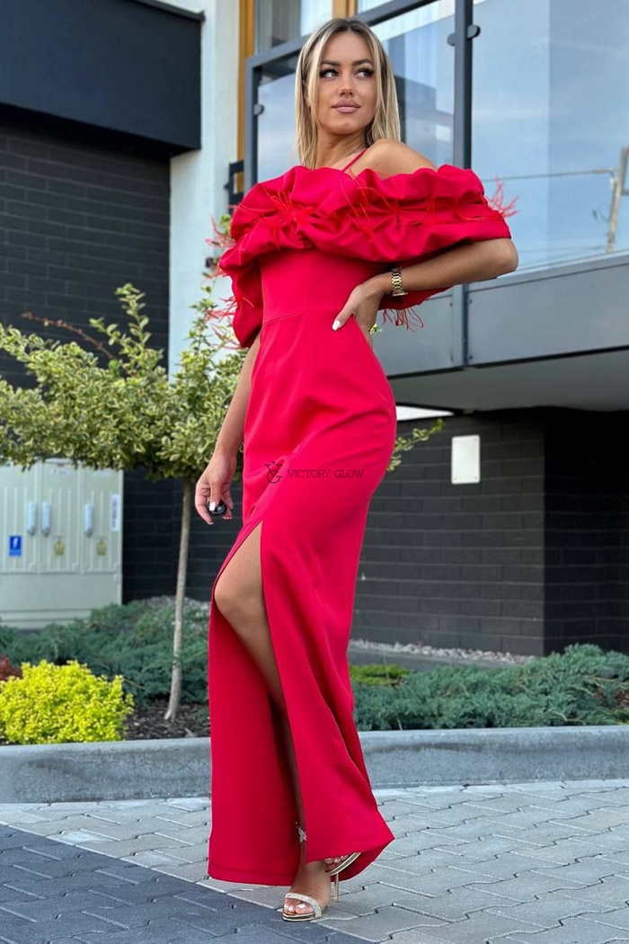 Suknia Bella maxi hiszpanka czerwona