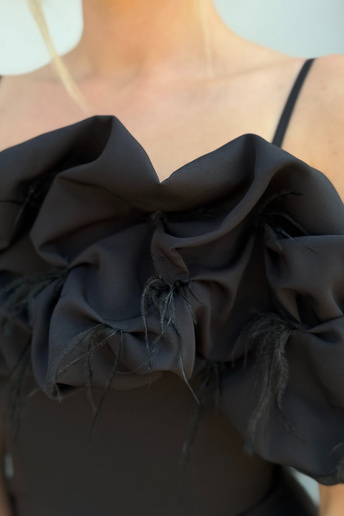 Sukienka koktajlowa Bella midi hiszpanka czarna