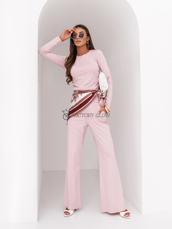 Komplet SHIRA bluzka z długim rękawem La Balancia jasny róż