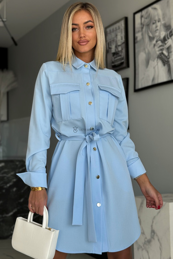 Sukienka koszulowa Paola niebieska