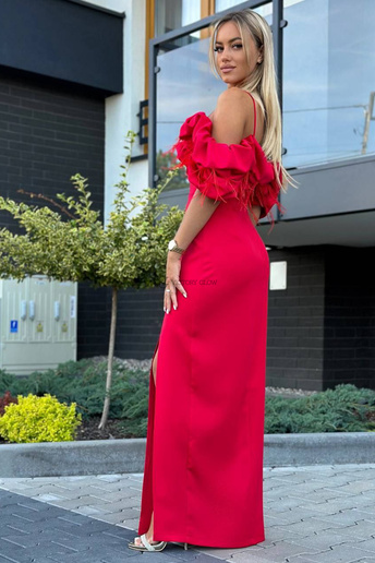 Suknia Bella maxi hiszpanka czerwona