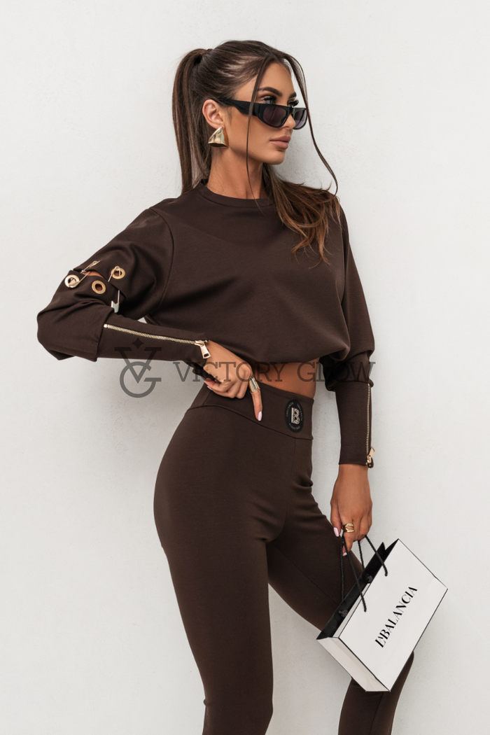 Komplet dwuczęściowy Agrafka brązowy