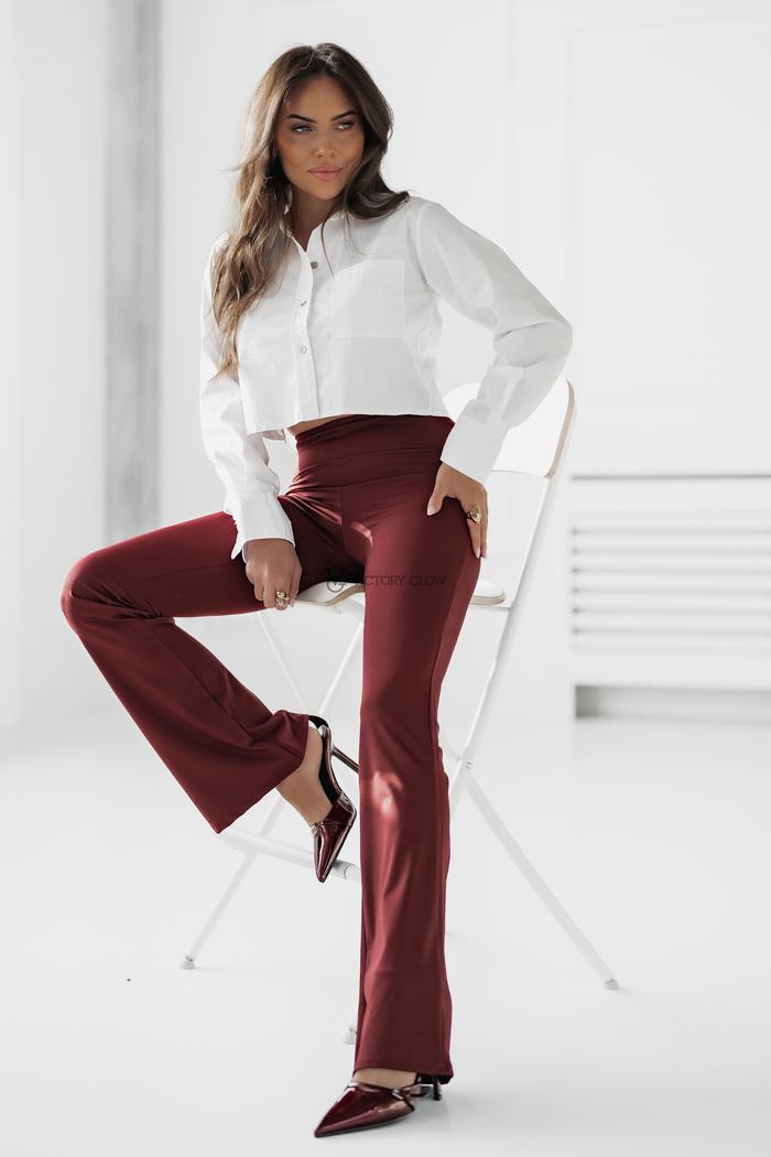 Elastyczne legginsy dzwony Lilka bordowe