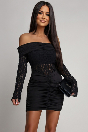 Koronkowa sukienka mini Carmen czarna