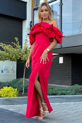 Suknia Bella maxi hiszpanka czerwona