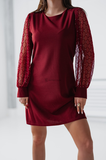 Elegancka sukienka Sabina bordowa