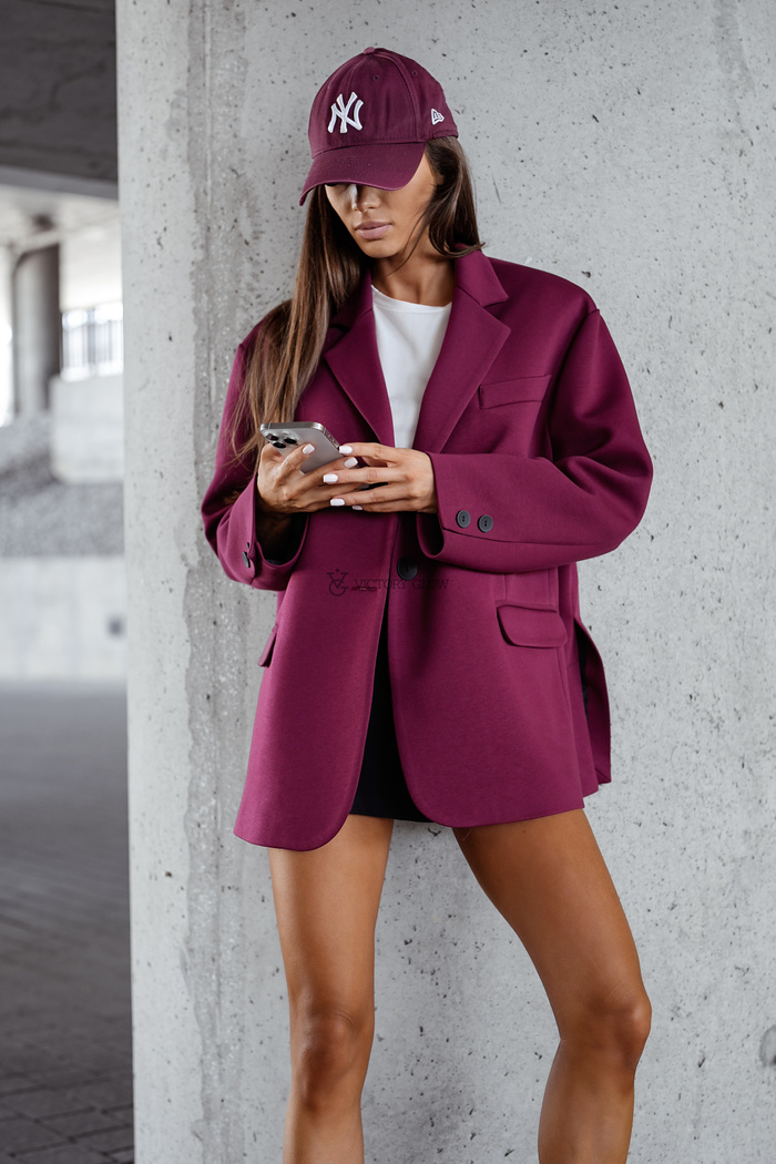 Marynarka oversize Megan bordowa