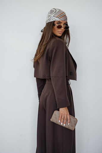 Krótka marynarka oversize Darling czekoladowa