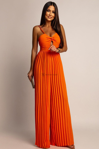 Kombinezon z plisowanymi nogawkami Maura pomarańczowy