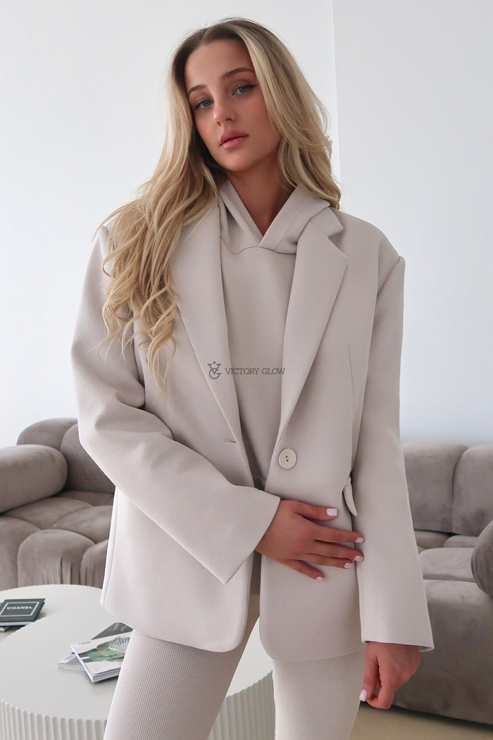 Marynarka oversize na podszewce Lori  beżowa