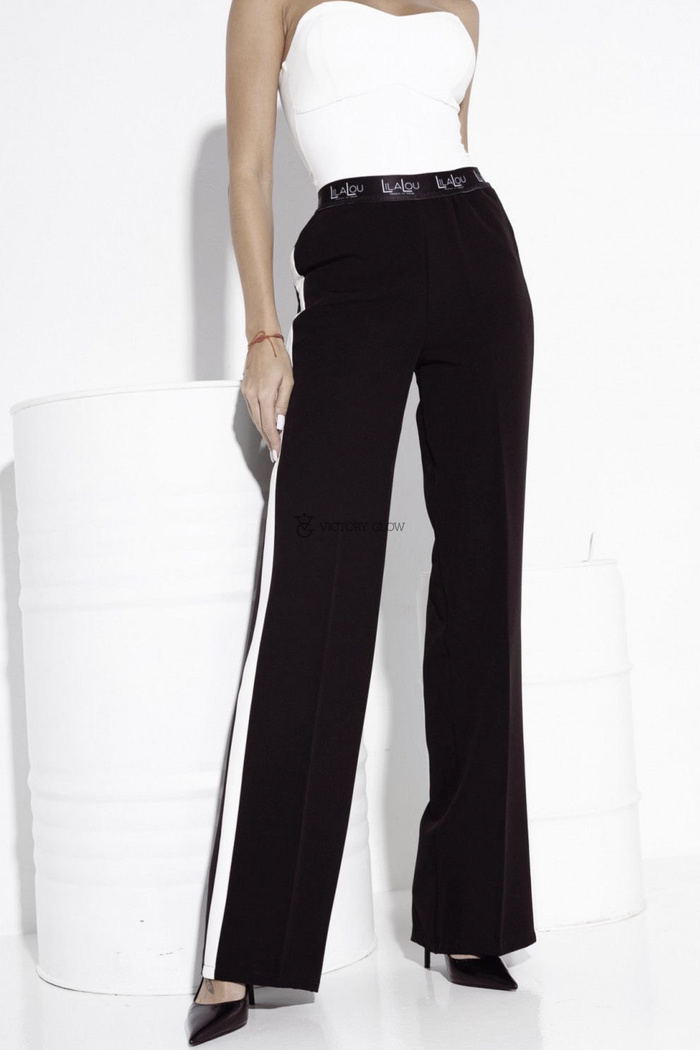 Spodnie z lampasem Alix  czarne