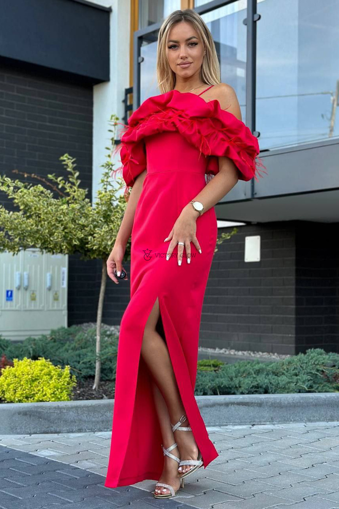 Suknia Bella maxi hiszpanka czerwona