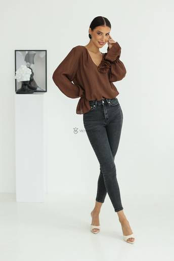Luźna bluzka Bella brązowa