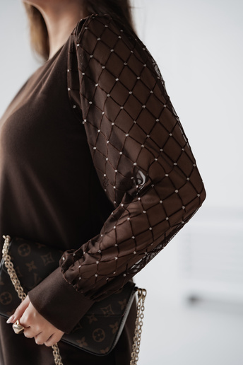 Elegancka sukienka Sabina czekoladowa