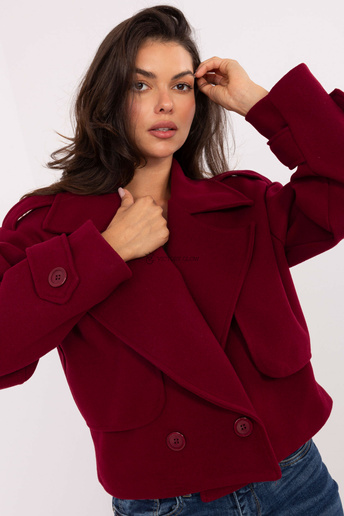 Krótki płaszcz z kołnierzem  Roma Rosso