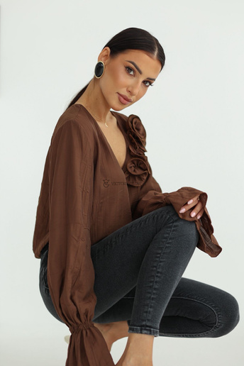 Luźna bluzka Bella brązowa