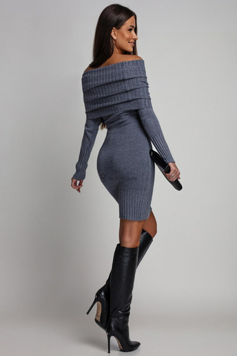 Dzianinowa sukienka hiszpanka Isabella szara