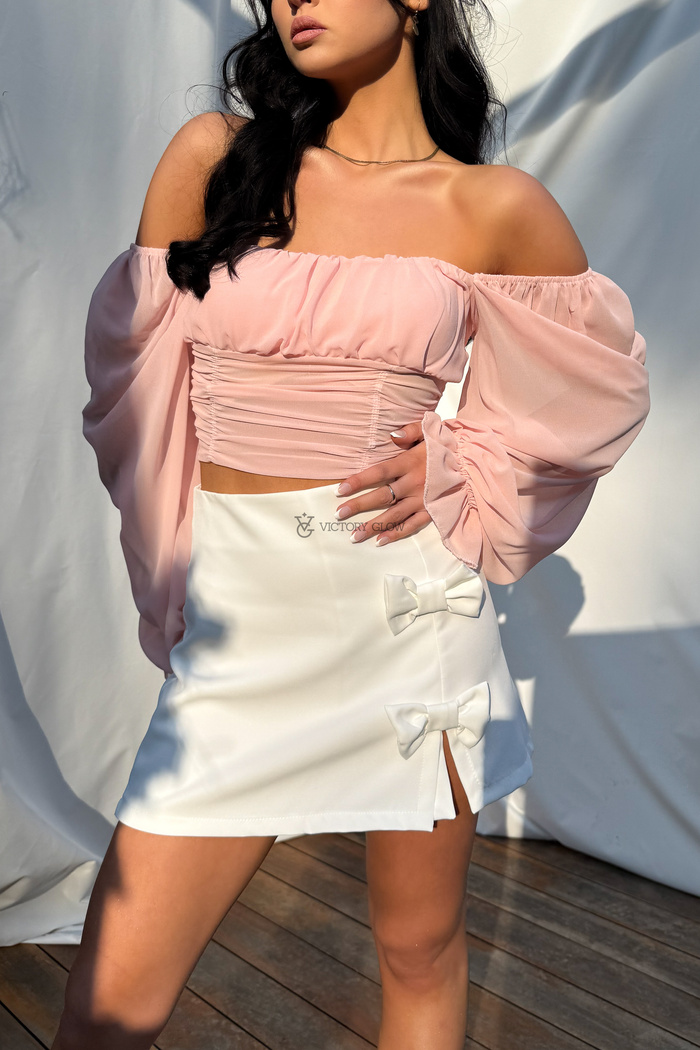 Bluzka szyfonowa hiszpanka Selle brzoskwiniowa