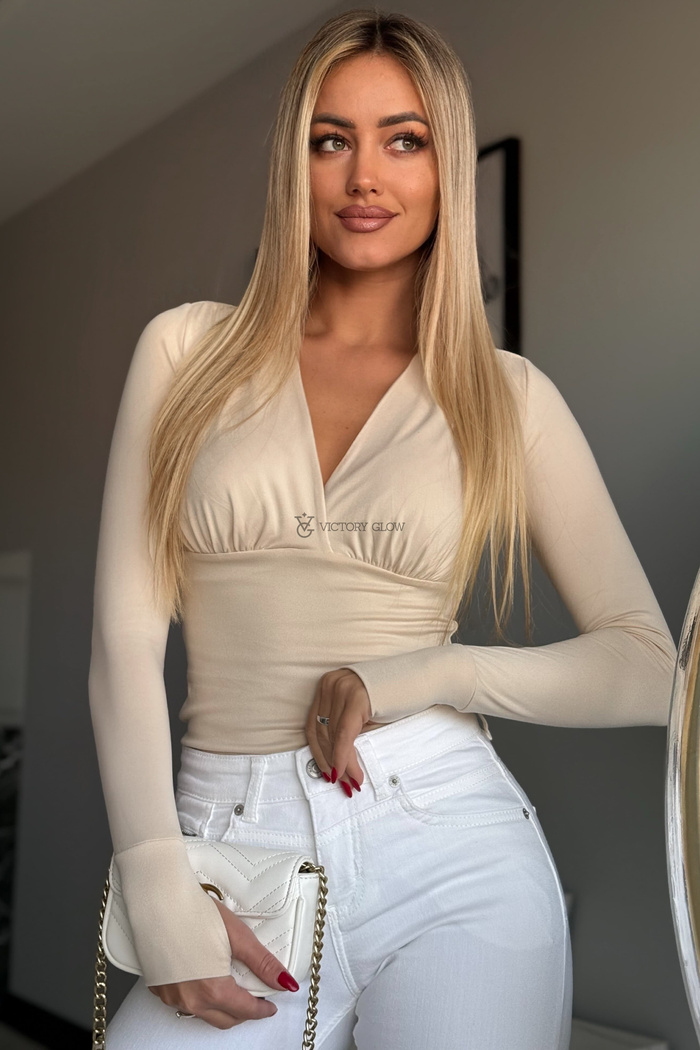 Dopasowana bluzka Lilibet beżowa