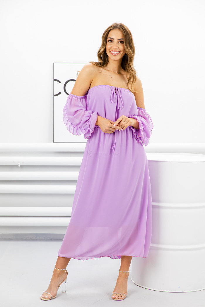 Midi sukienka Blanca z odkrytymi ramionami 