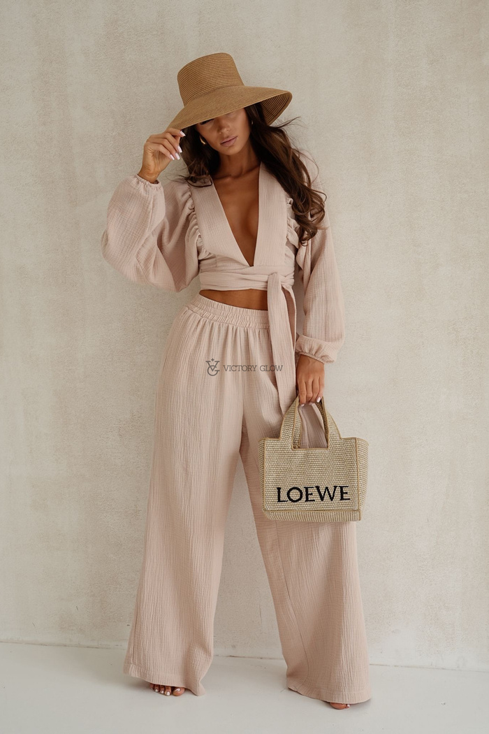 Muślinowy komplet Pola beżowy