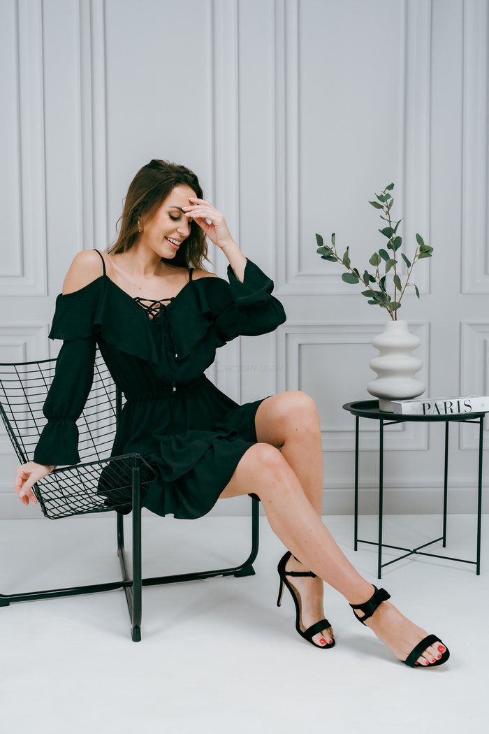 Czarna mini sukienka hiszpanka Maya 