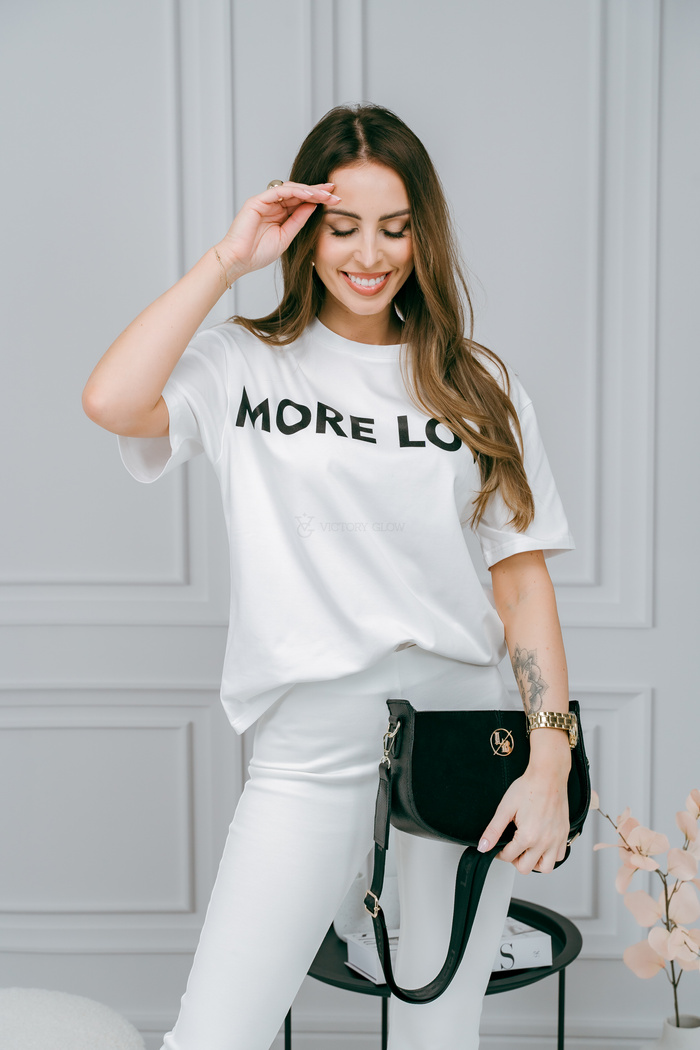Soho T-shirt z nadrukiem More Love biały 