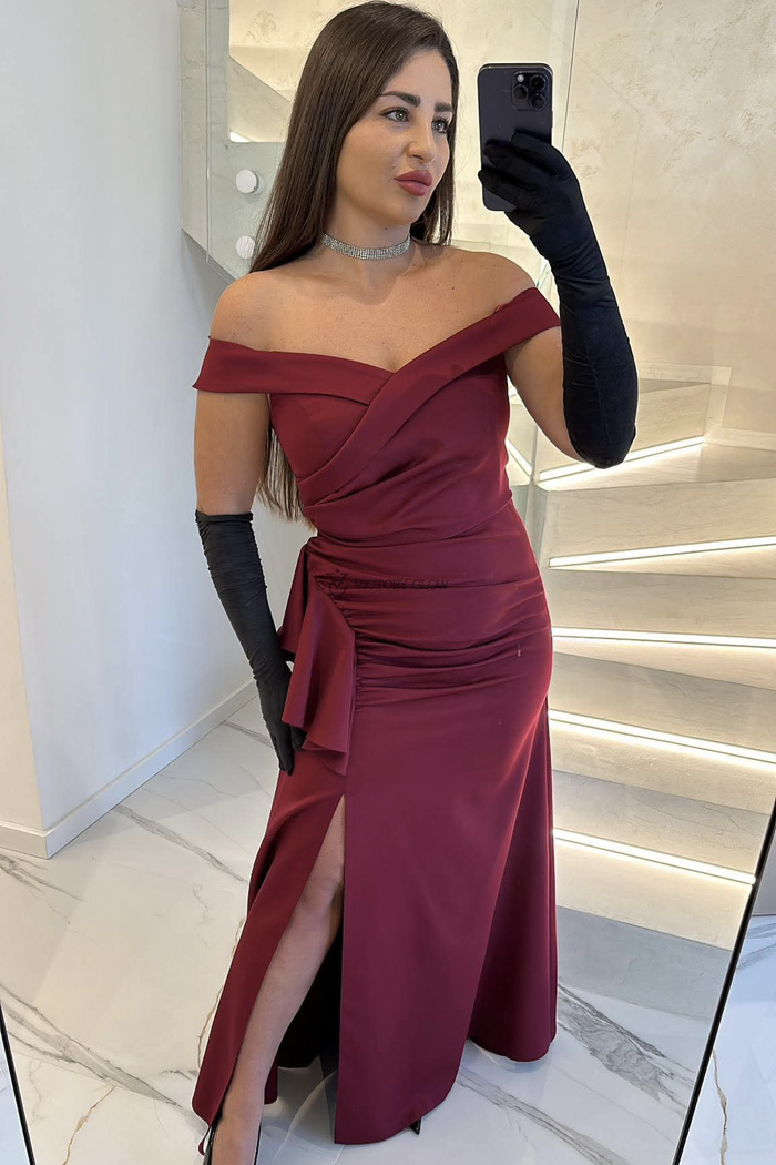 Długa sukienka wieczorowa Venus  bordo
